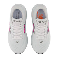New Balance women's white and pink trainer