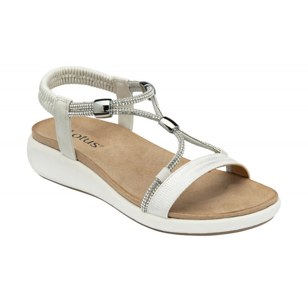 Lotus Womens Sandal Bruna White Donaghys