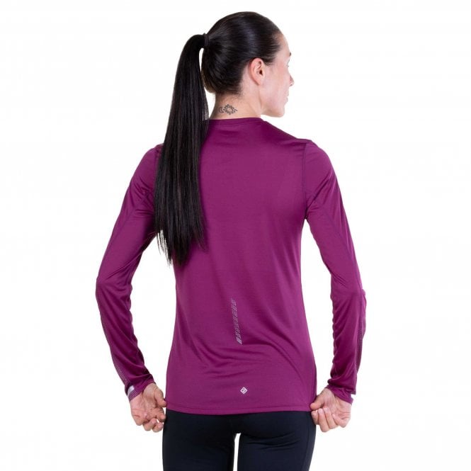 Ronhill Womens Tech Reflect Long Sleeve T-Shirt Blackcurrant/Reflect