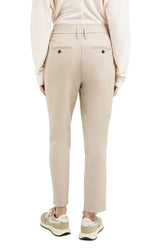 YAYA Womens Woven Straight Leg Trousers Oxford Tan Melange