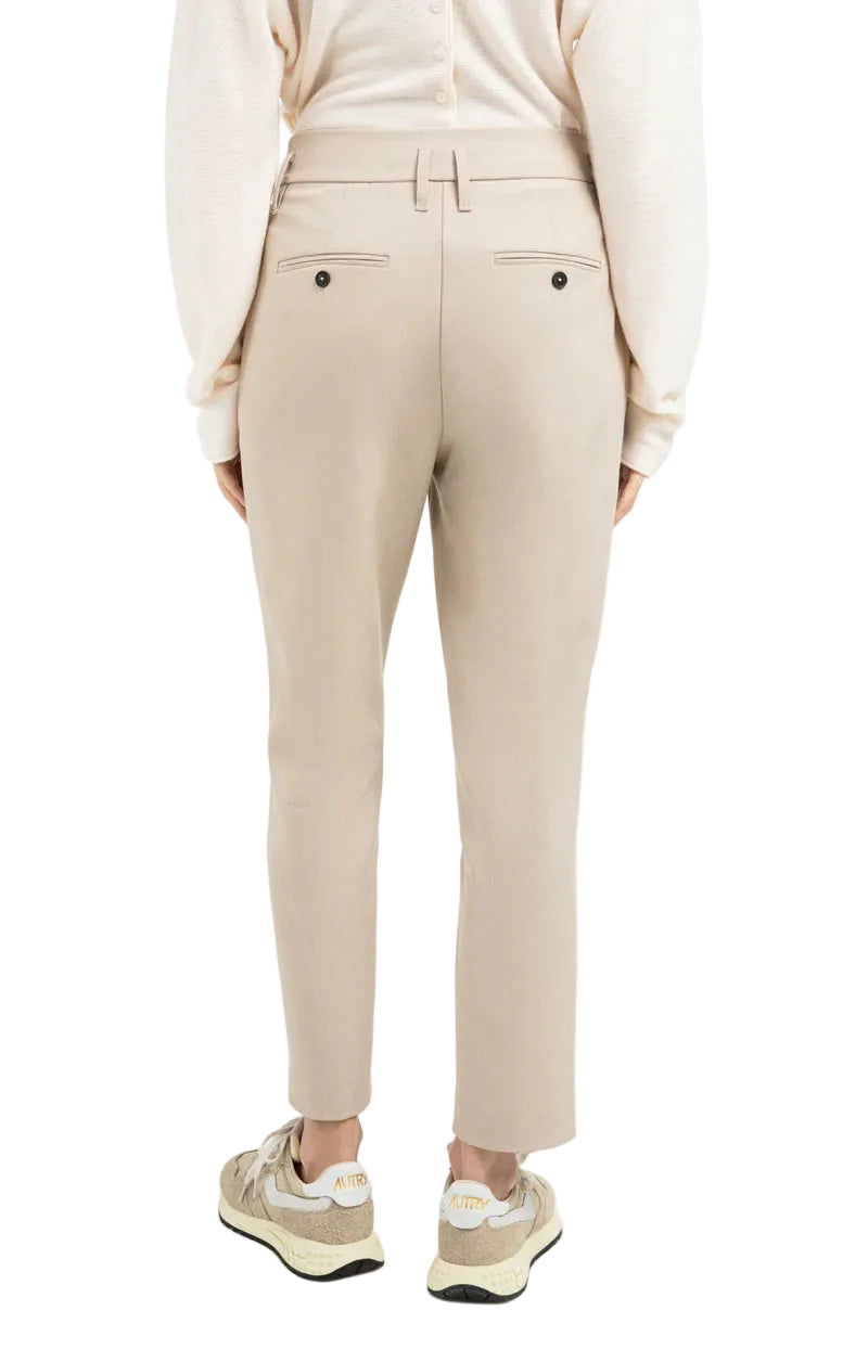 YAYA Womens Woven Straight Leg Trousers Oxford Tan Melange