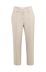 YAYA Womens Woven Straight Leg Trousers Oxford Tan Melange