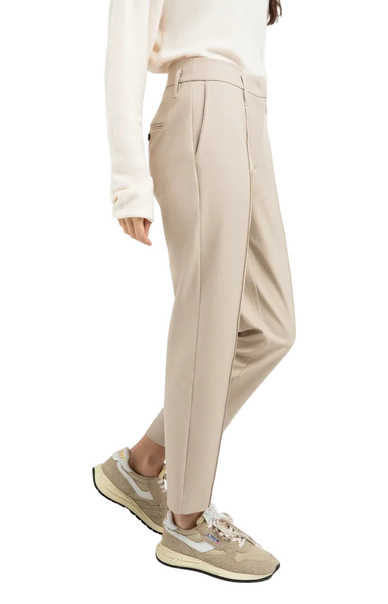 YAYA Womens Woven Straight Leg Trousers Oxford Tan Melange