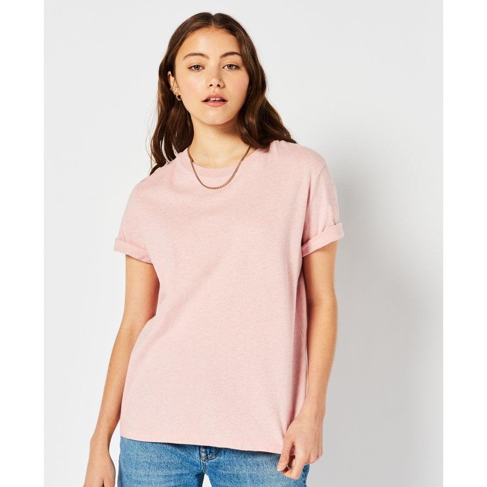 Superdry Womens Vintage Logo Embroidery Tee Soft Pink Marl - Donaghys
