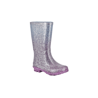 Marlows Girls Wellington Boots Lilac/Multi Colour Glitter - Donaghys