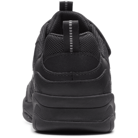 Clarks Boys School Shoe Clowder Sprint K Black Leather - Donaghys
