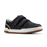 Clarks Boys Shoe Fawn Solo T Navy Leather - Donaghys