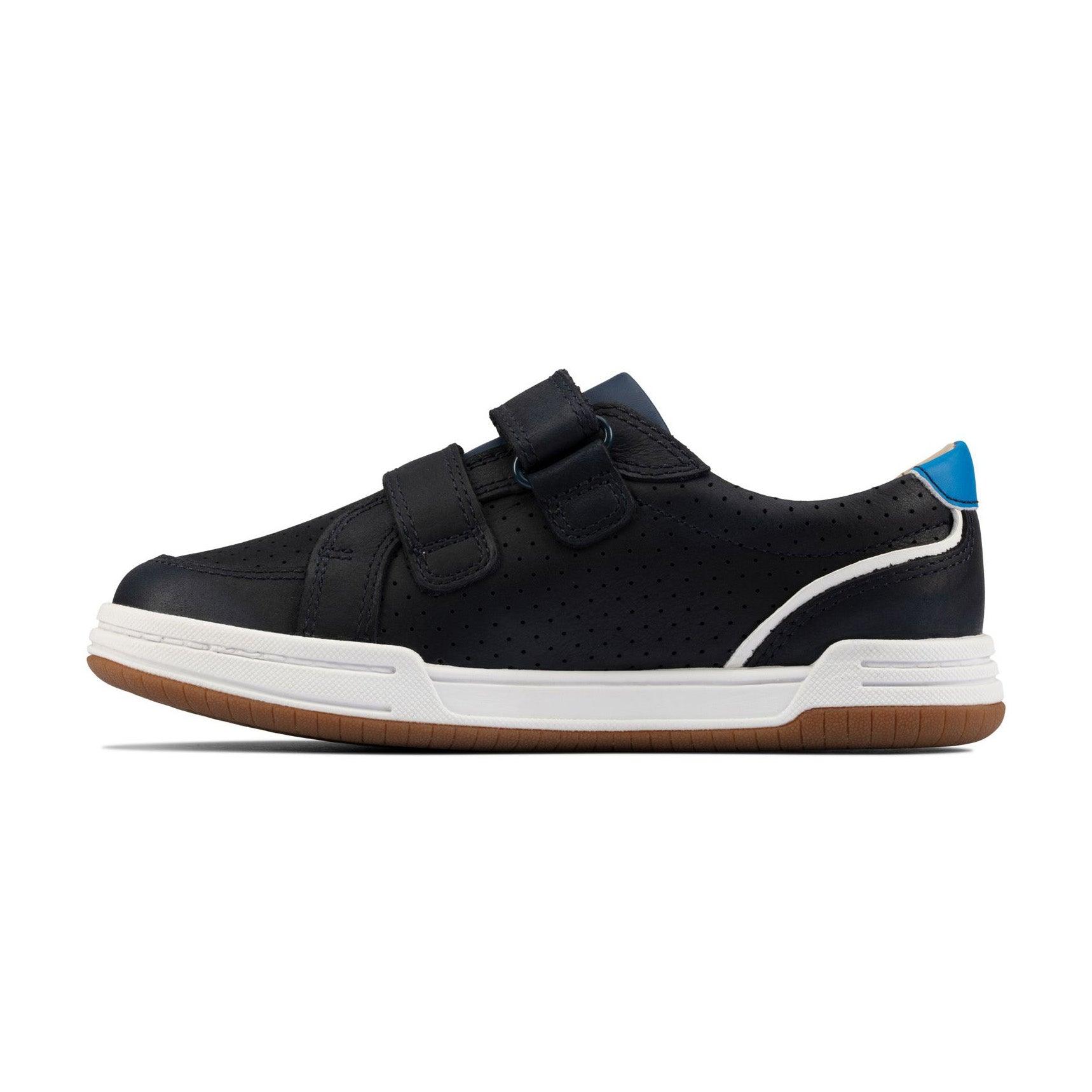 Clarks Boys Shoe Fawn Solo T Navy Leather - Donaghys