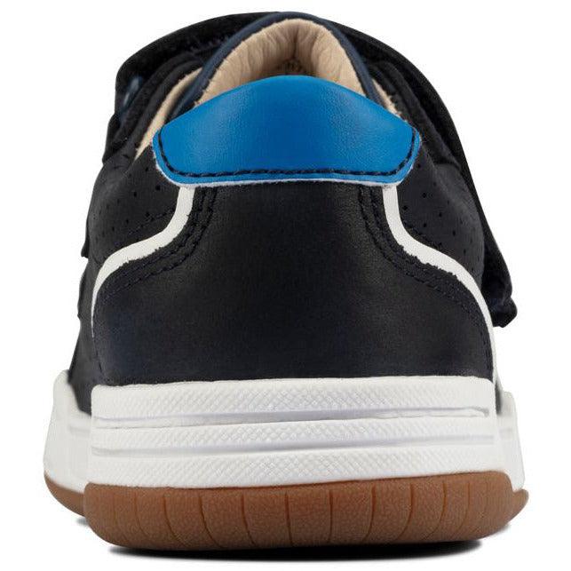 Clarks Boys Shoe Fawn Solo T Navy Leather - Donaghys