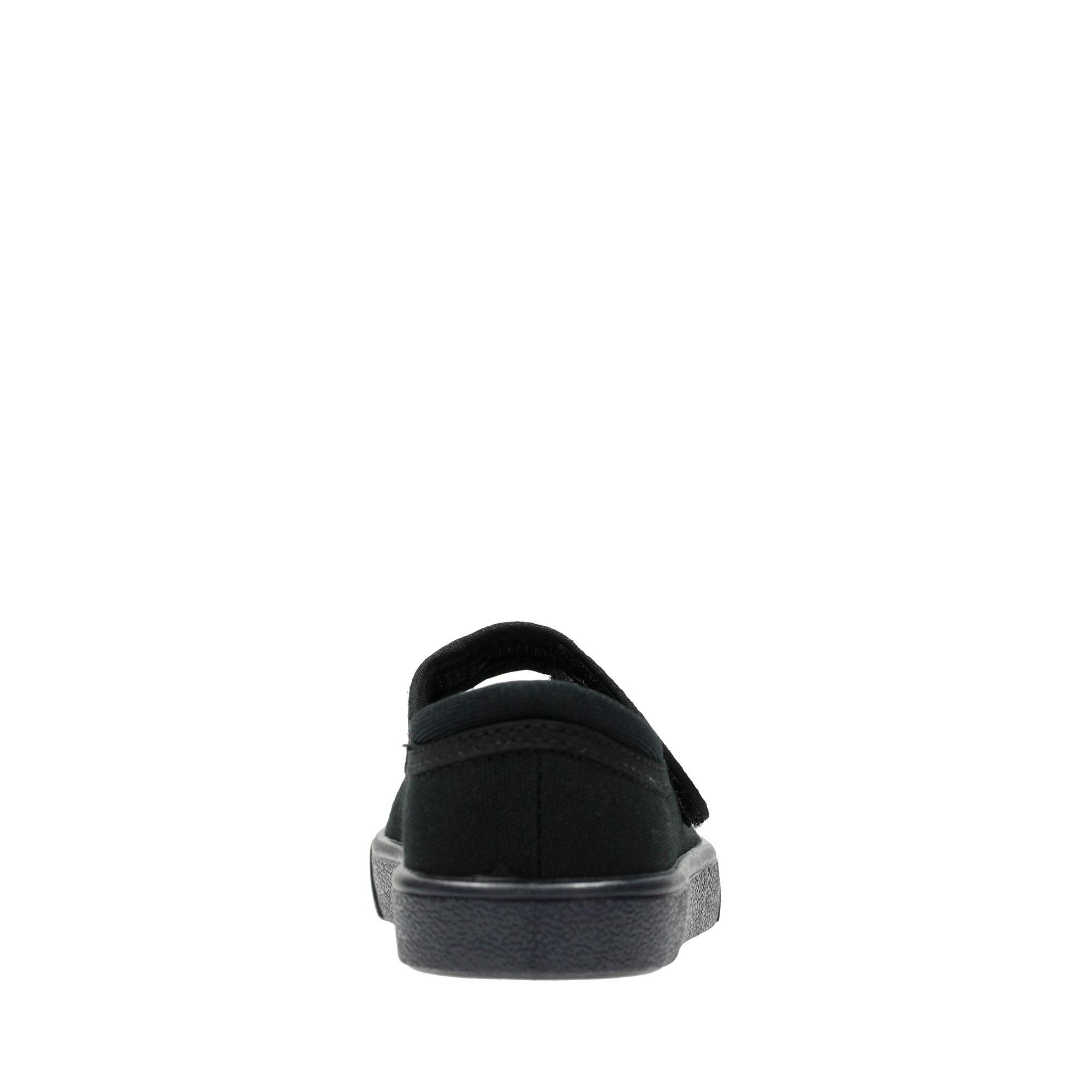 Clarks Girls Plimsole Hopper Go Black Fabric - Donaghys