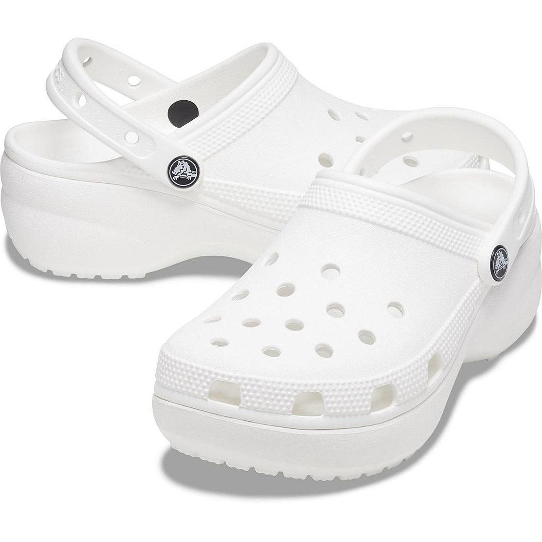 White crocs best sale with gold chain