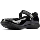 Clarks Girls School Shoe Etch Beam K Black Patent - Donaghys