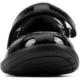 Clarks Girls School Shoe Etch Beam K Black Patent - Donaghys