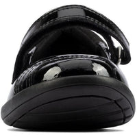 Clarks Girls School Shoe Etch Beam K Black Patent - Donaghys