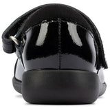 Clarks Girls School Shoe Etch Beam T Black Patent - Donaghys