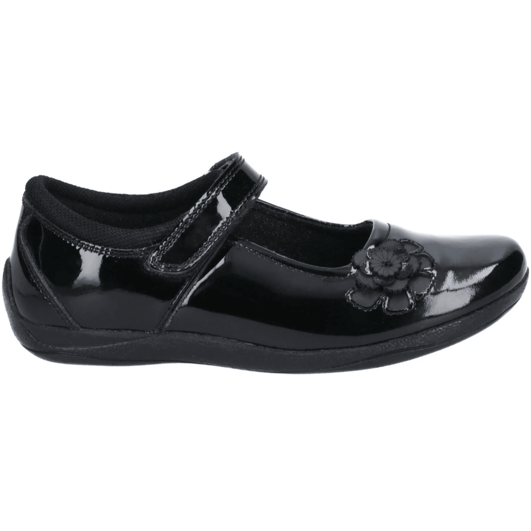 Hush Puppies Girls School Shoe Jessica Jnr Black Patent - Donaghys