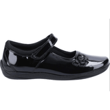Hush Puppies Girls School Shoe Jessica Snr Black Patent - Donaghys