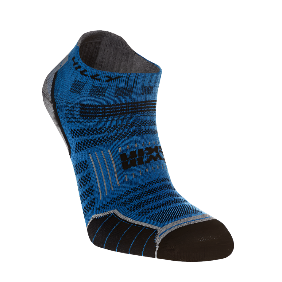 Hilly Mens Socks Twin Skin Socklet Azurite/Grey Marl - Donaghys
