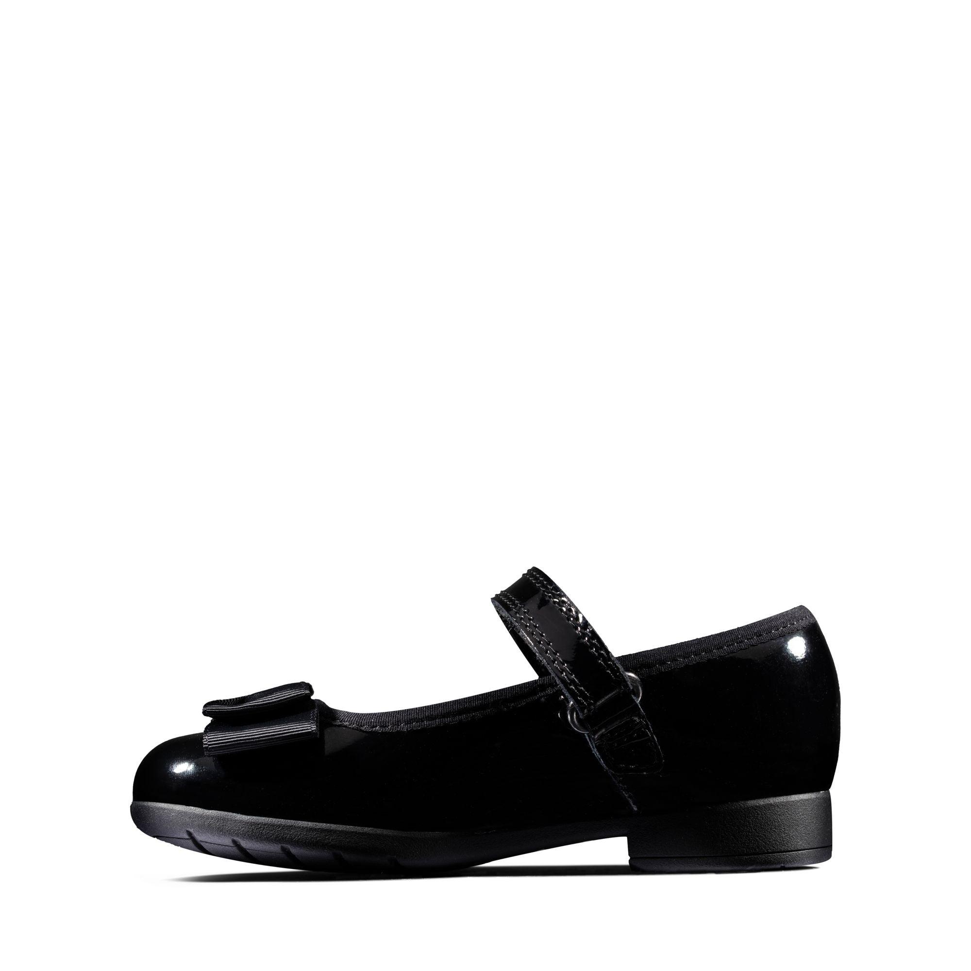 Clarks Girls School Shoe Scala Tap T Black Patent - Donaghys