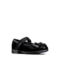 Clarks Girls School Shoe Scala Tap T Black Patent - Donaghys