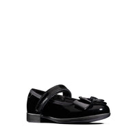 Clarks Girls School Shoe Scala Tap T Black Patent - Donaghys