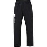 Canterbury men's black open-hem stadium track pants with drawstring waist