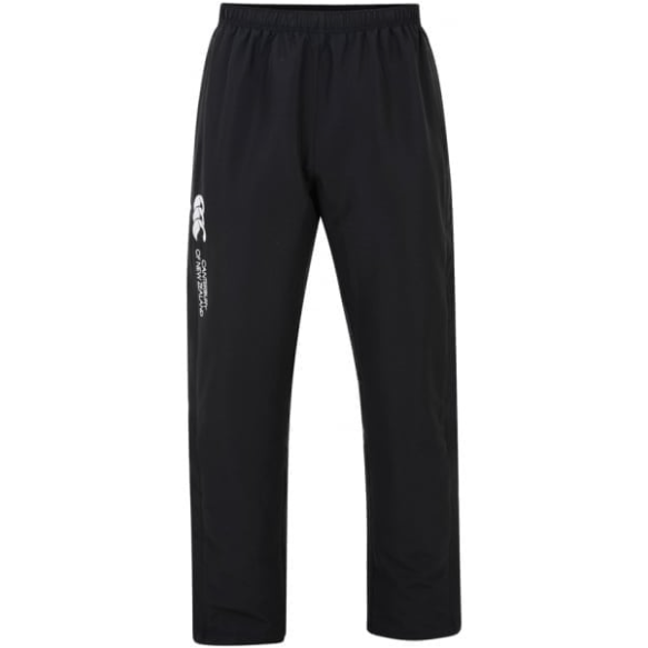 Canterbury men's black open-hem stadium track pants with drawstring waist