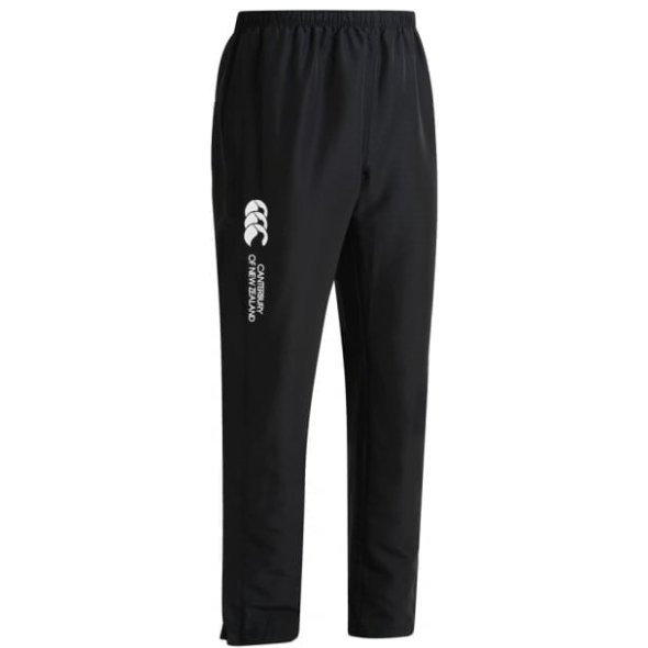 Canterbury men's black open-hem stadium track pants with drawstring waist