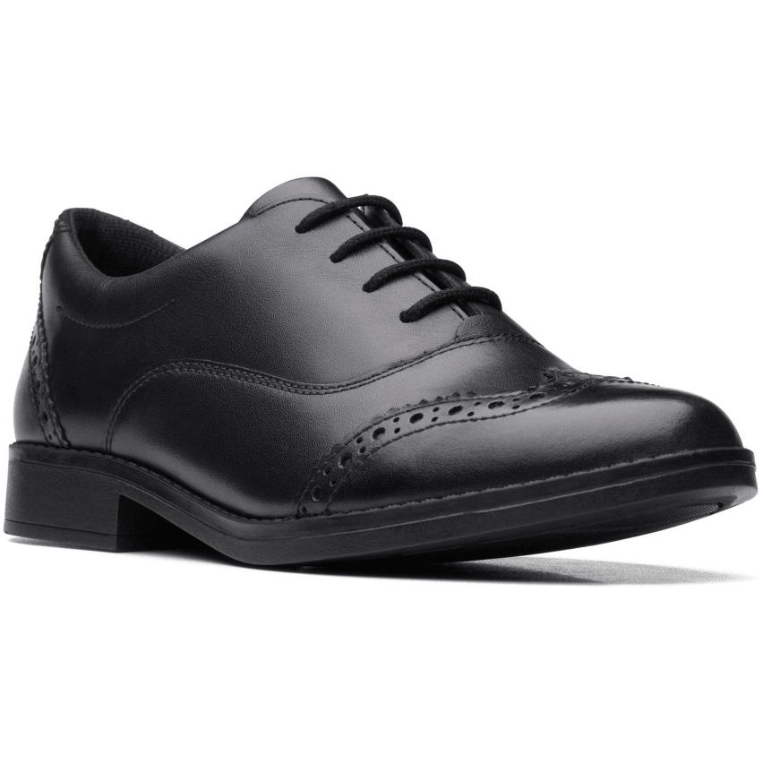 Clarks Girls Shoe Aubrie Tap Y Black Leather - Donaghys