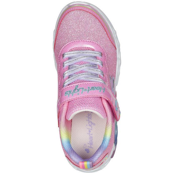 Skechers heart lights clearance pink