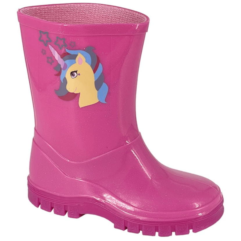Stormwells Girls Wellie Boot Pink Sparkle - Donaghys