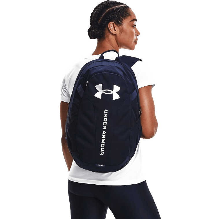 Under armour hustle backpack midnight deals navy