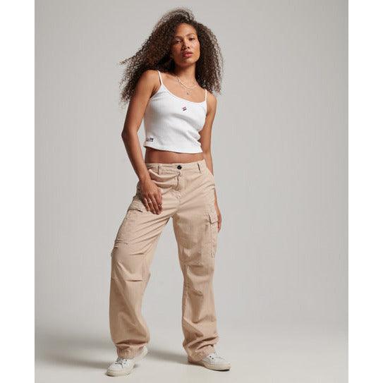 Superdry Low Rise Wide Leg Cargo Pants in Natural  Lyst