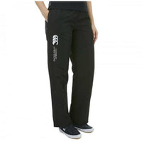 Canterbury women's black open-hem stadium track pants with drawstring waist